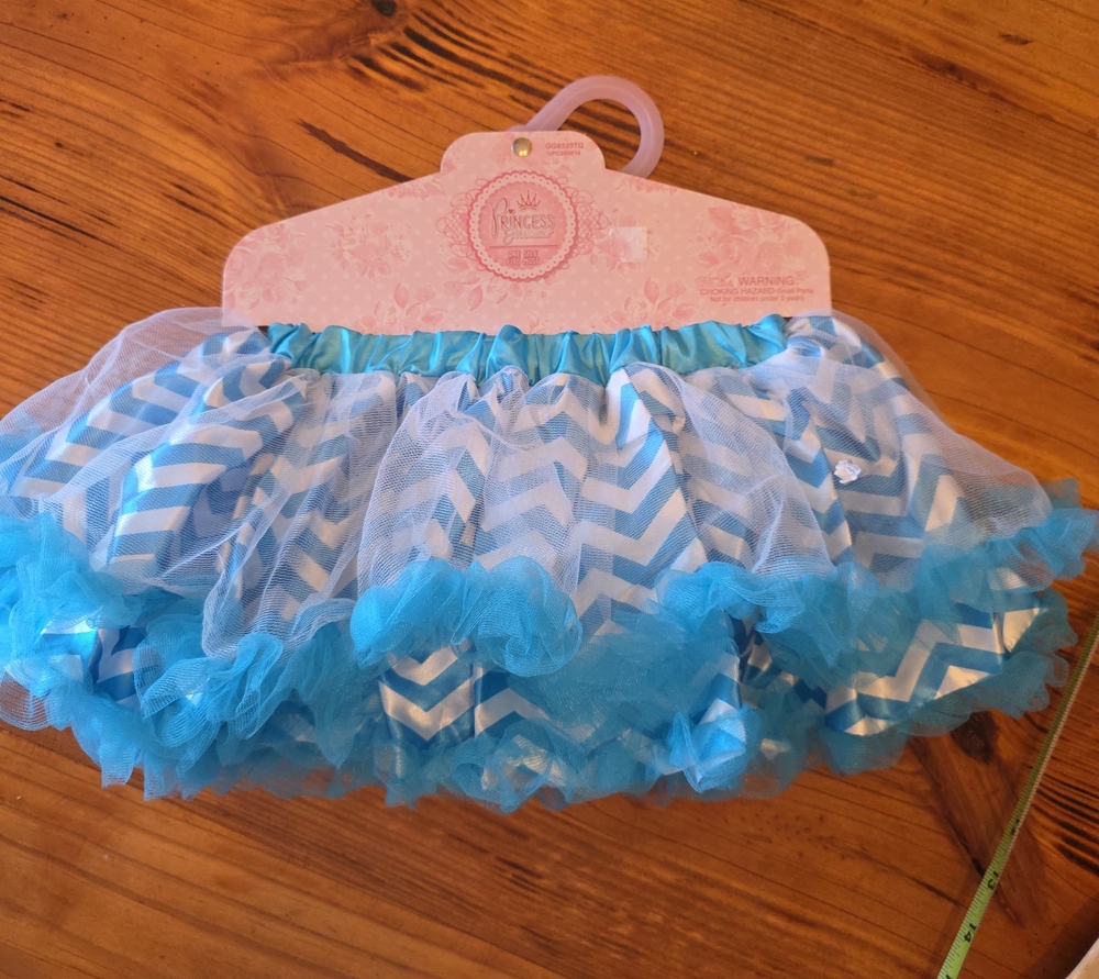Expressions Blue and White Chevron Tulle Tutu